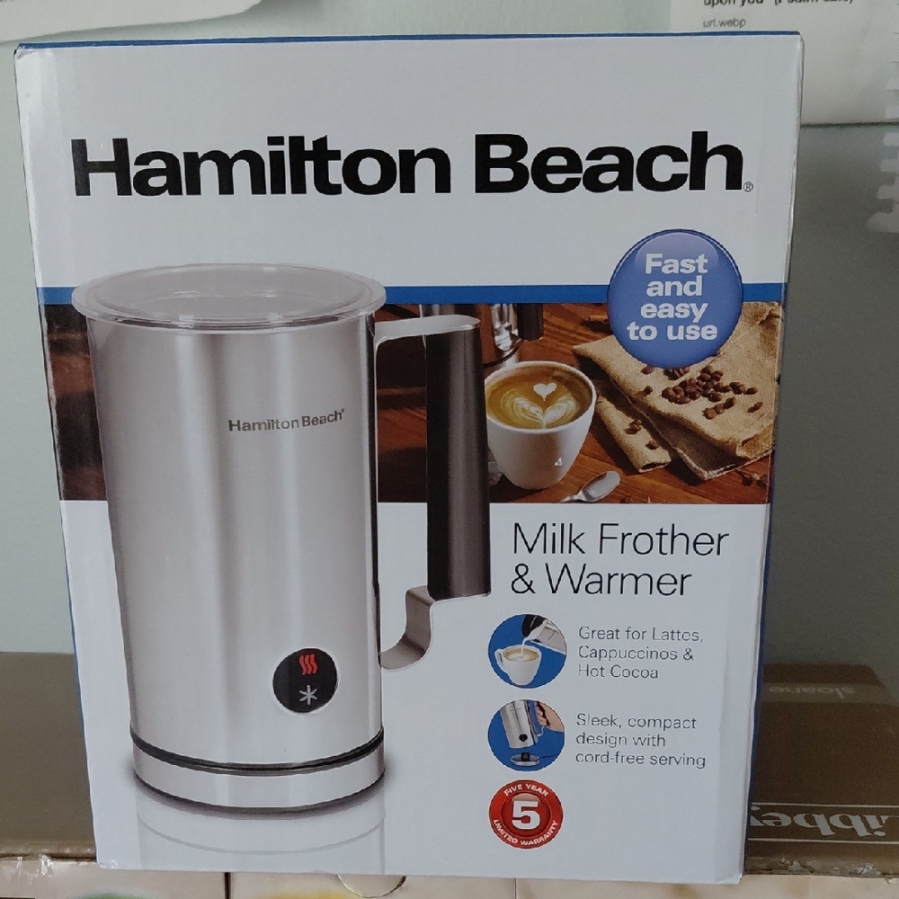 Hamilton Beach Stainless Steel Milk Frother & Warmer in Silver and Black
